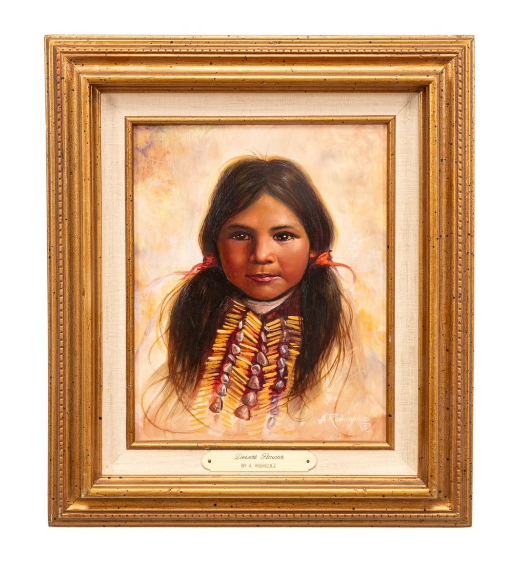 A. RODRIGUEZ 'DESERT FLOWER' OIL ON