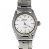 A ROLEX STAINLESS STEEL WRISTW