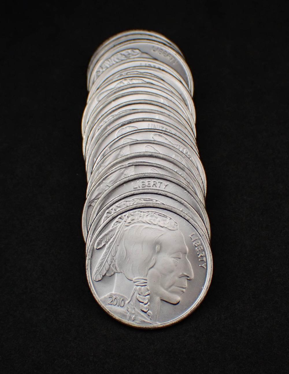 A ROLL OF TWENTY U.S. 2010 SILVER