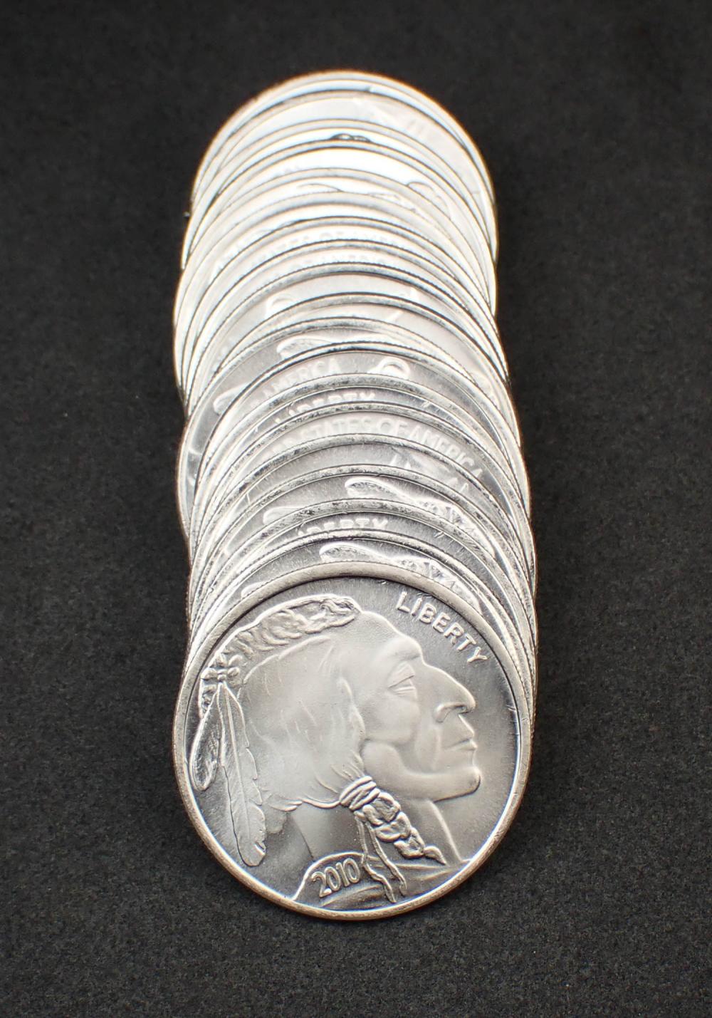 A ROLL OF TWENTY U.S. 2010 SILVER