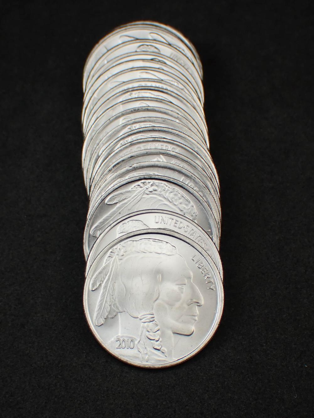 A ROLL OF TWENTY U.S. 2010 SILVER