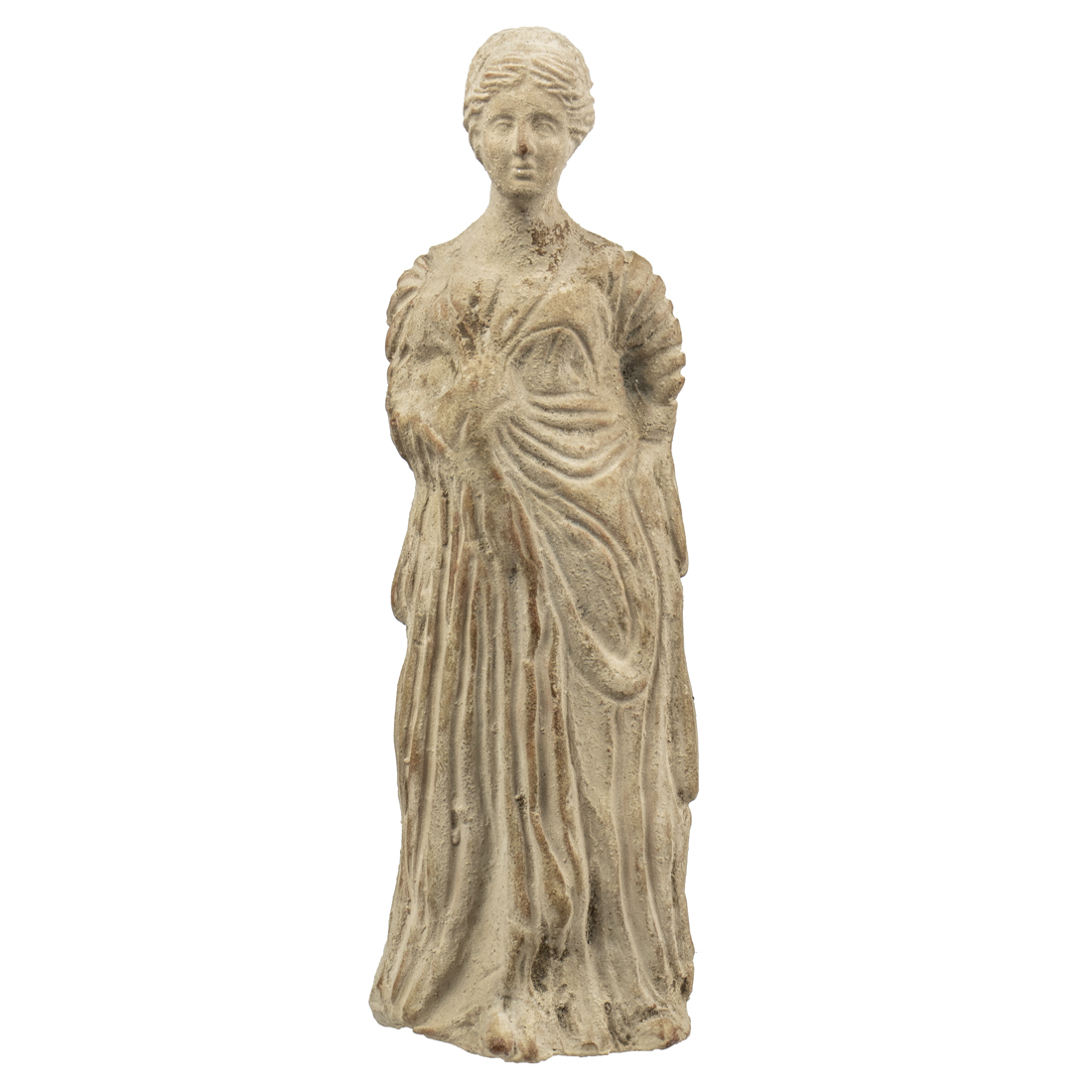 A ROMAN RED CLAY POTTERY STANDING
