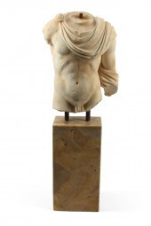 A ROMAN STYLE CARVED TORSO ON