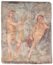 A ROMAN STYLE FRESCO PAINTING