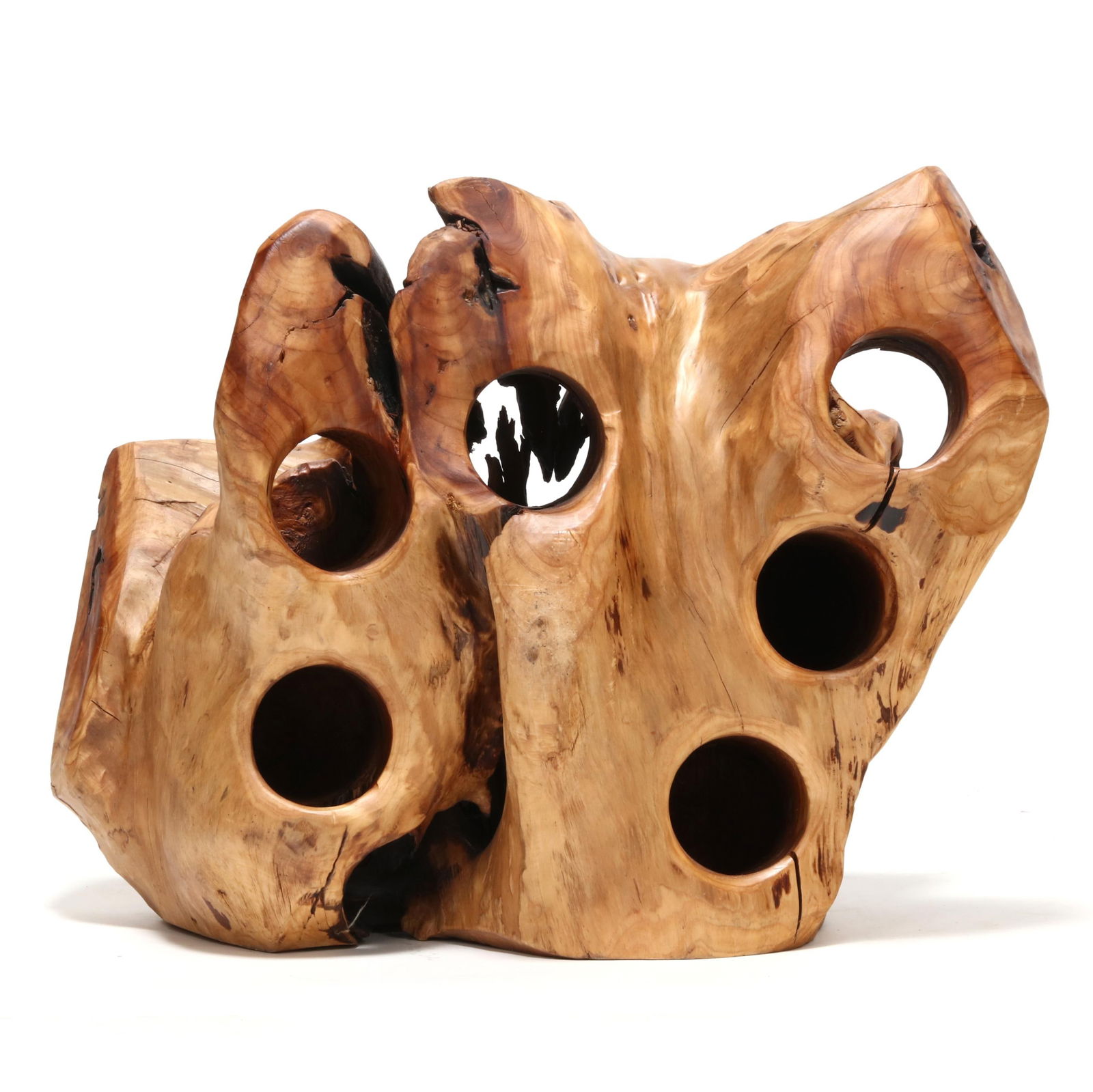 A ROOTWOOD WINE BOTTLE DISPLAYA