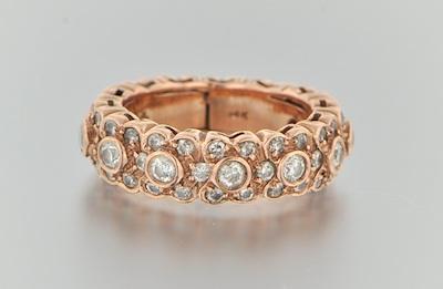 A Rose Gold and Diamond Ring By