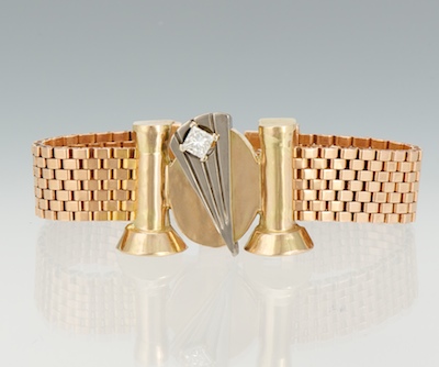A Rose Gold Yellow Gold and White