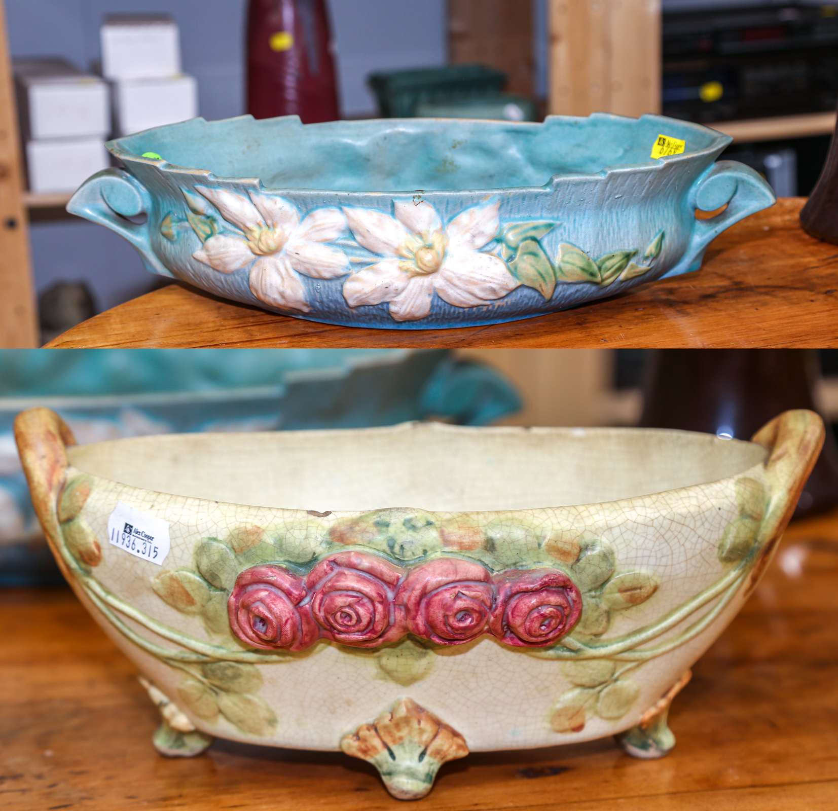 A ROSEVILLE & A WELLER BOWL