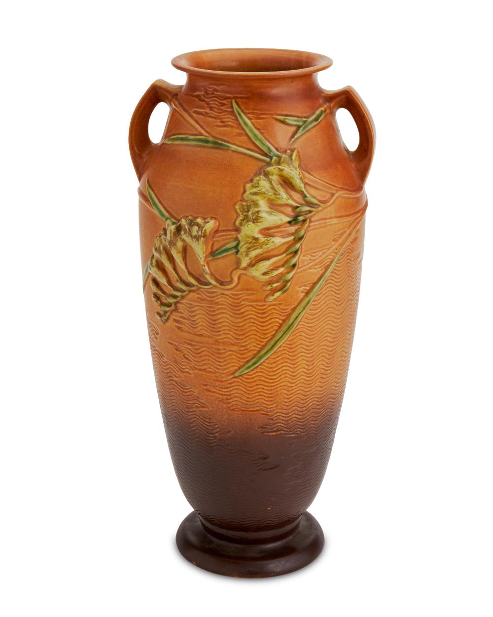 A ROSEVILLE "FREESIA" CERAMIC VASEA