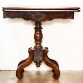 A ROSEWOOD FLIP TOP GAMES TABL