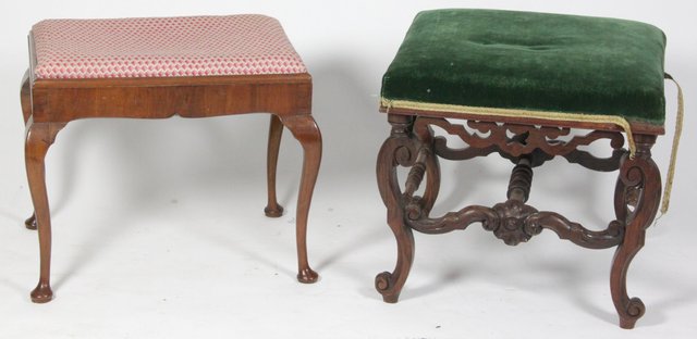 A rosewood framed stool the