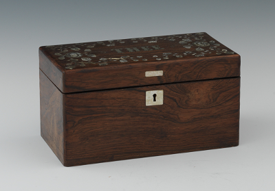 A Rosewood Tea Box with Mother of