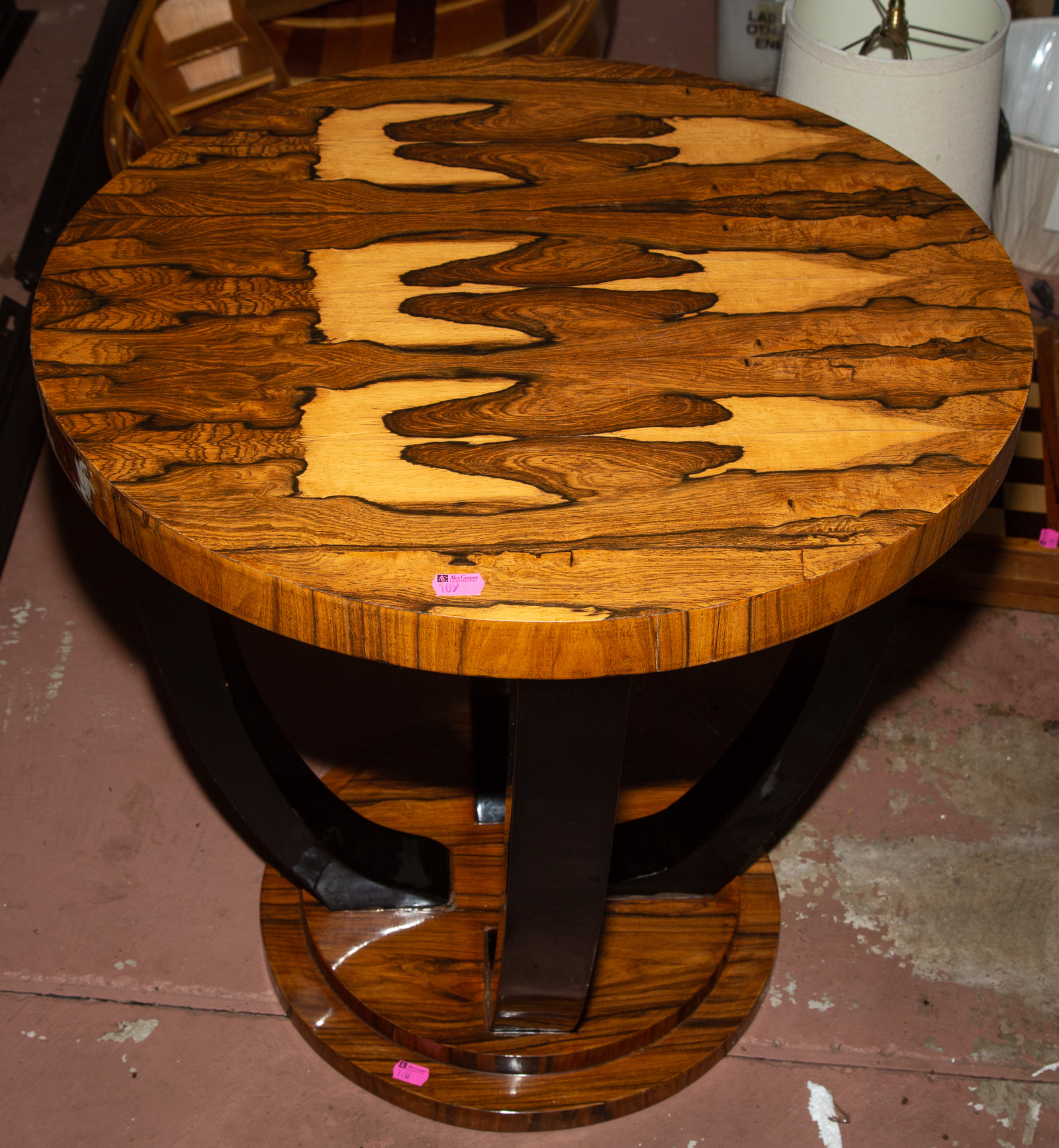 A ROSEWOOD VENEERED END TABLE 24