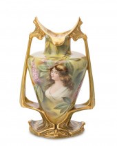 A ROYAL BONN PORCELAIN PORTRAI