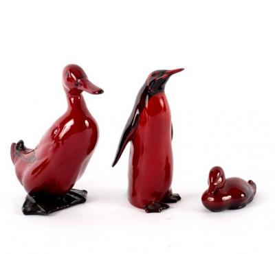A Royal Doulton flambé figure of