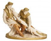 A ROYAL DUX FIGURE OF TWO FISH