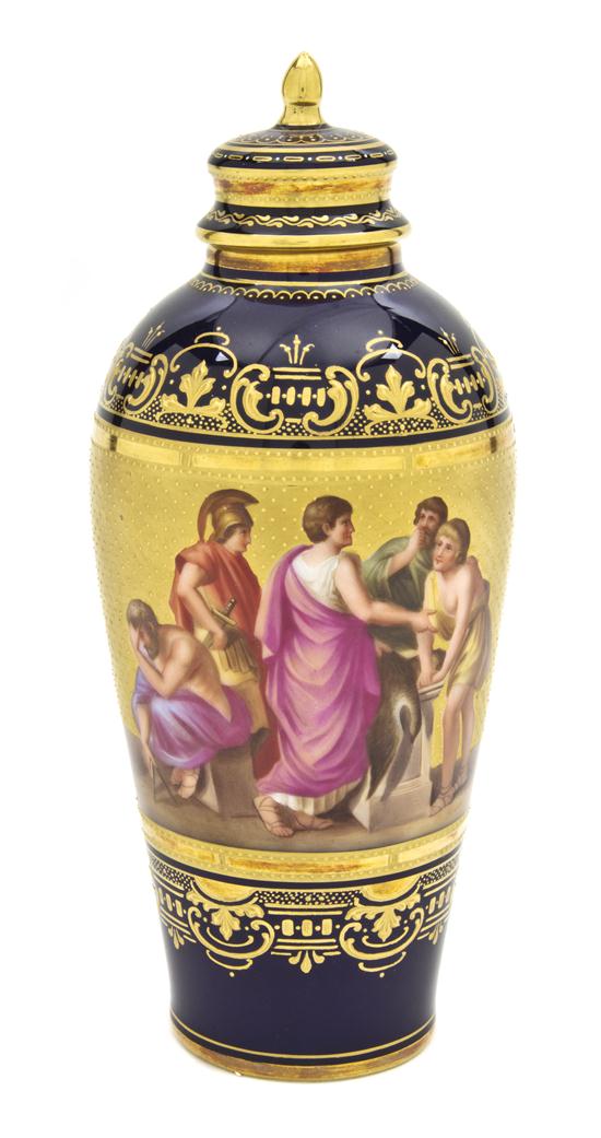 * A Royal Vienna Lidded Vase of