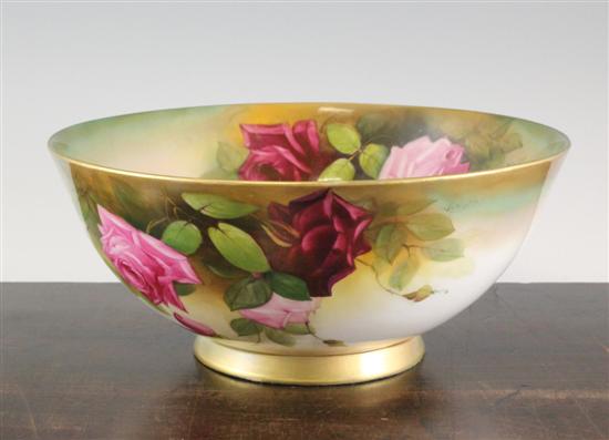 A Royal Worcester bowl painted by