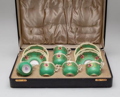 A Royal Worcester green-ground