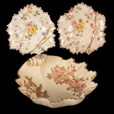 A Royal Worcester ivory ground