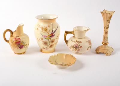 A Royal Worcester jug painted