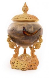 A Royal Worcester pedestal vas