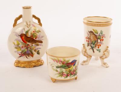 A Royal Worcester pilgrim flask