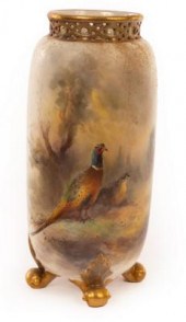 A Royal Worcester vase with a