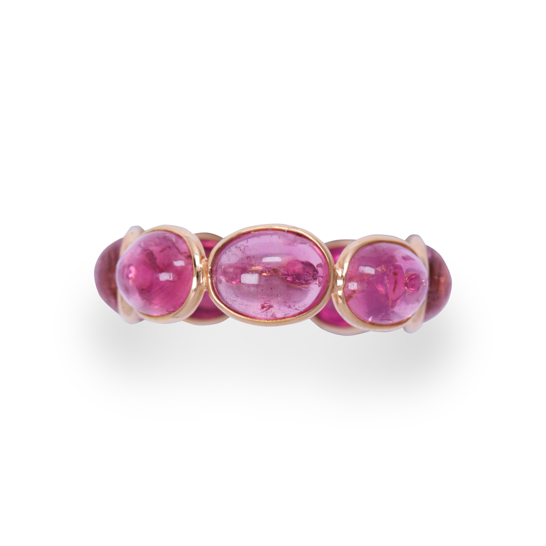 A RUBELLITE AND EIGHTEEN KARAT GOLD