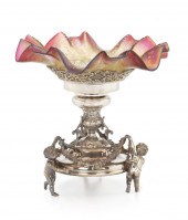 A RUBINA VERDE GLASS AND SILVE