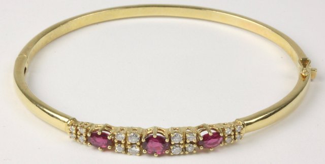 A ruby and diamond set 18ct