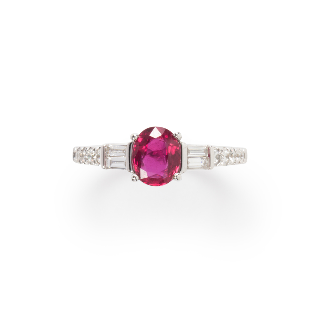 A RUBY, DIAMOND AND EIGHTEEN