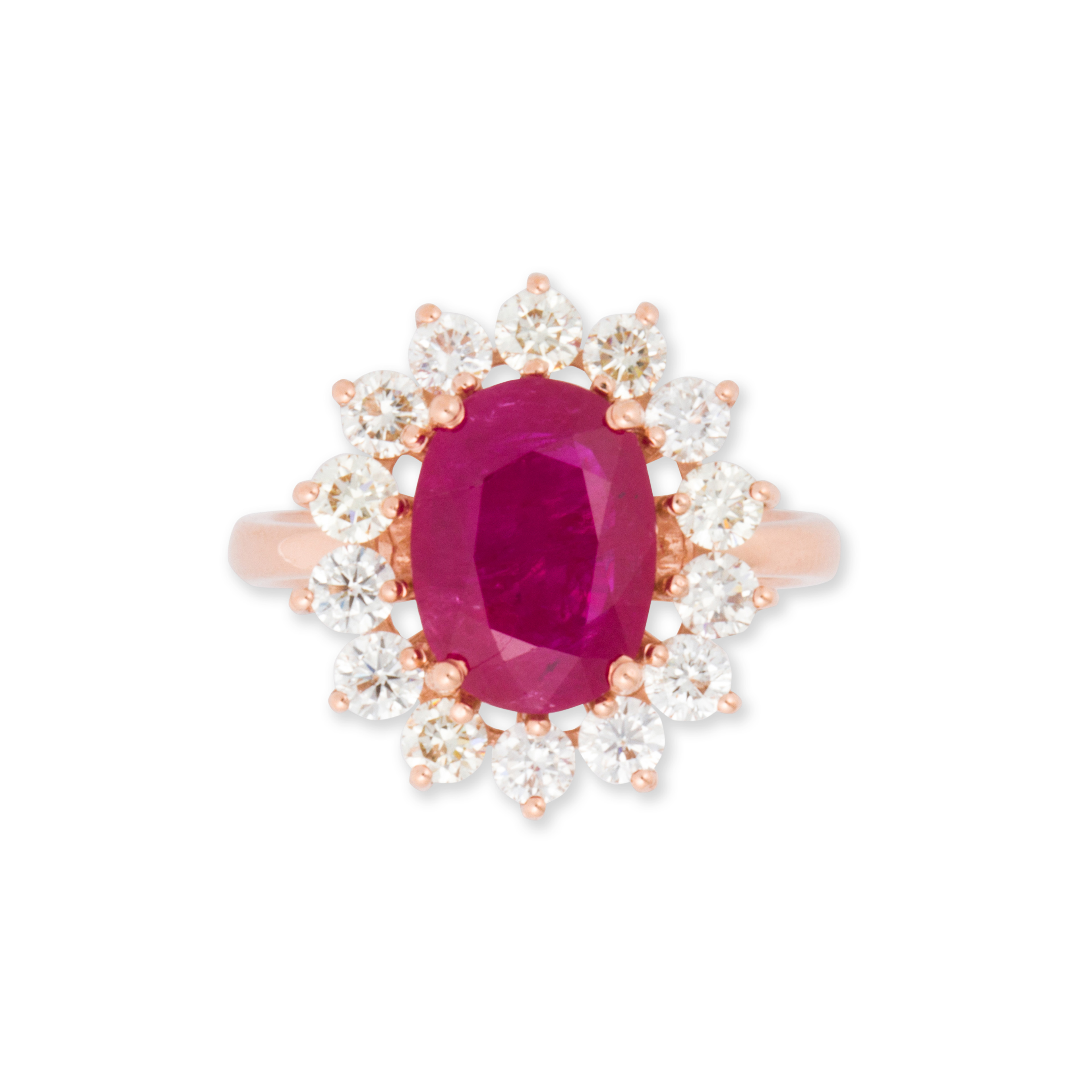 A RUBY, DIAMOND AND FOURTEEN