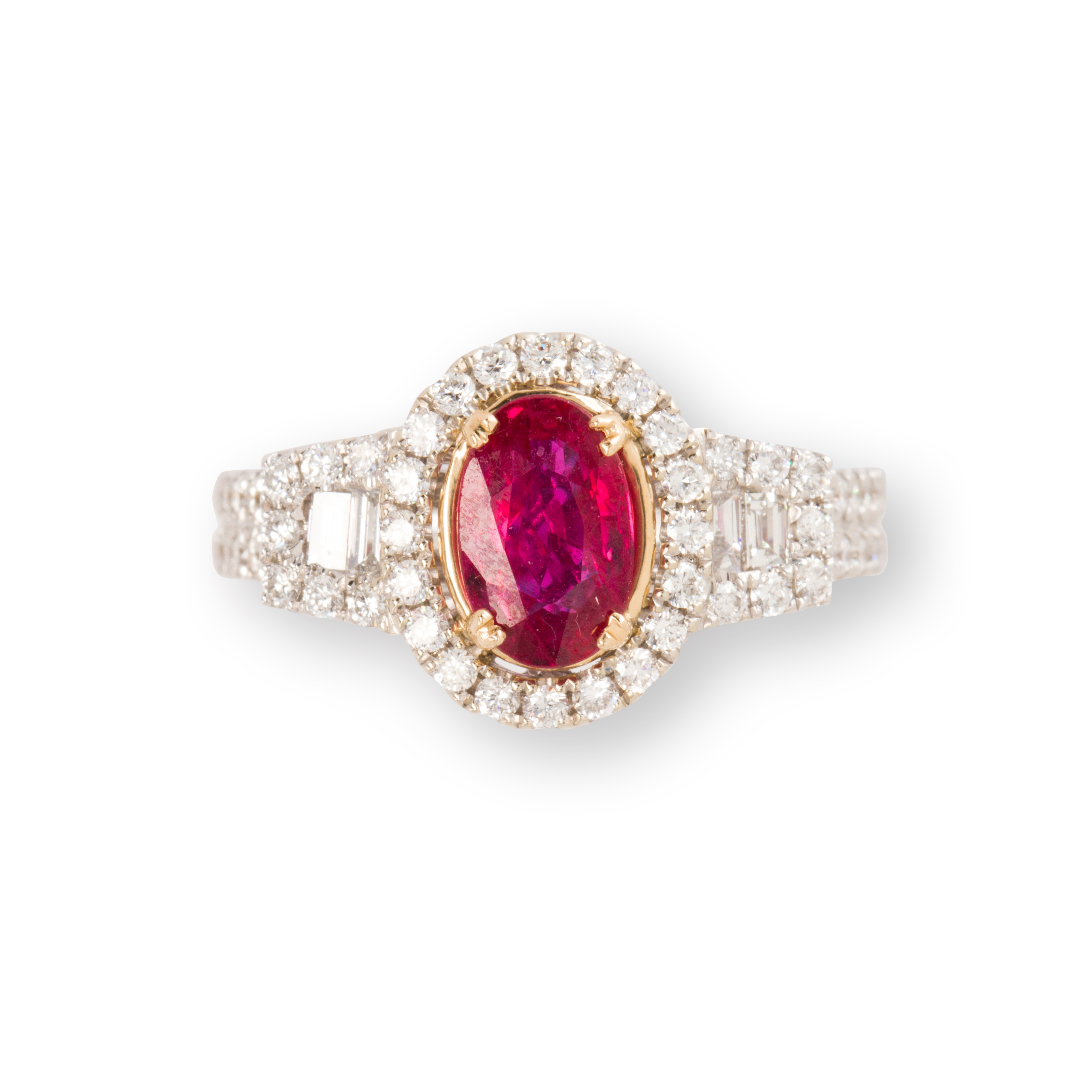 A RUBY, DIAMOND AND FOURTEEN