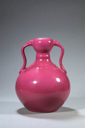 A RUBY-RED GLAZED DOUBLE RUYI