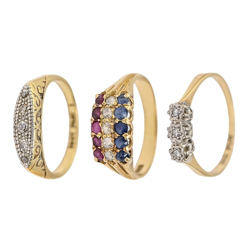 A ruby, sapphire and diamond