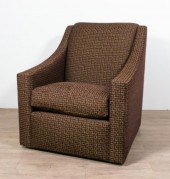 A. RUDIN UPHOLSTERED SWIVEL BA