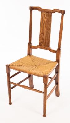 A rush seat splat back chair