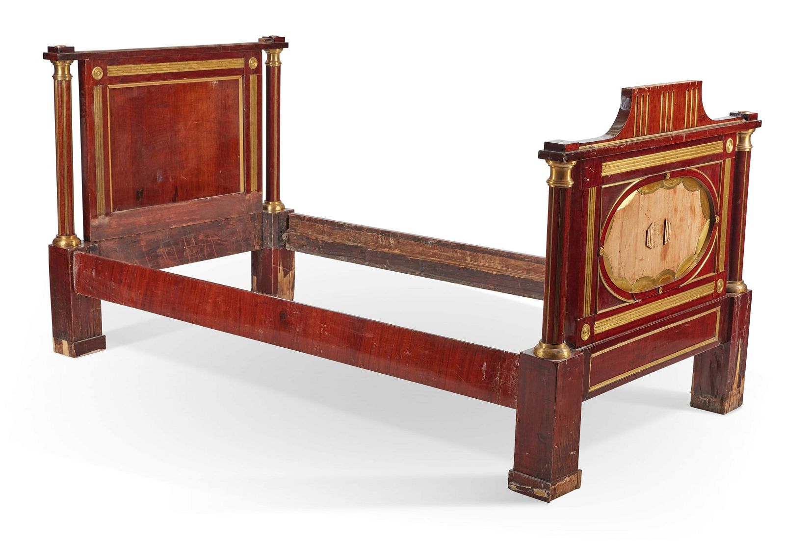 A RUSSIAN BRASS MOUNTED MAHOGANY