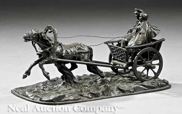 A Russian Bronze Figural Group