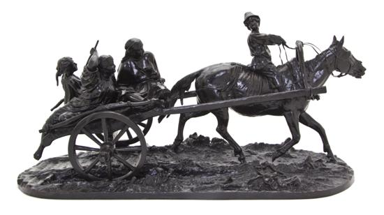 A Russian Bronze Figural Group