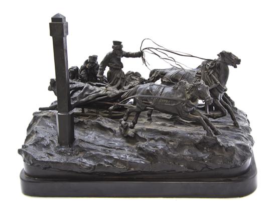 A Russian Bronze Figural Group