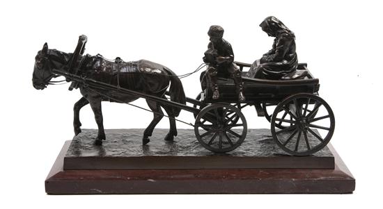*A Russian Bronze Figural Group