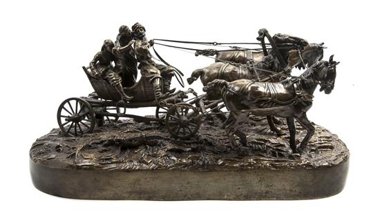 *A Russian Bronze Figural Group