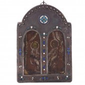 A RUSSIAN CHAMPLEVE ENAMEL SIL