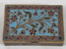 A Russian cloisonne brass box