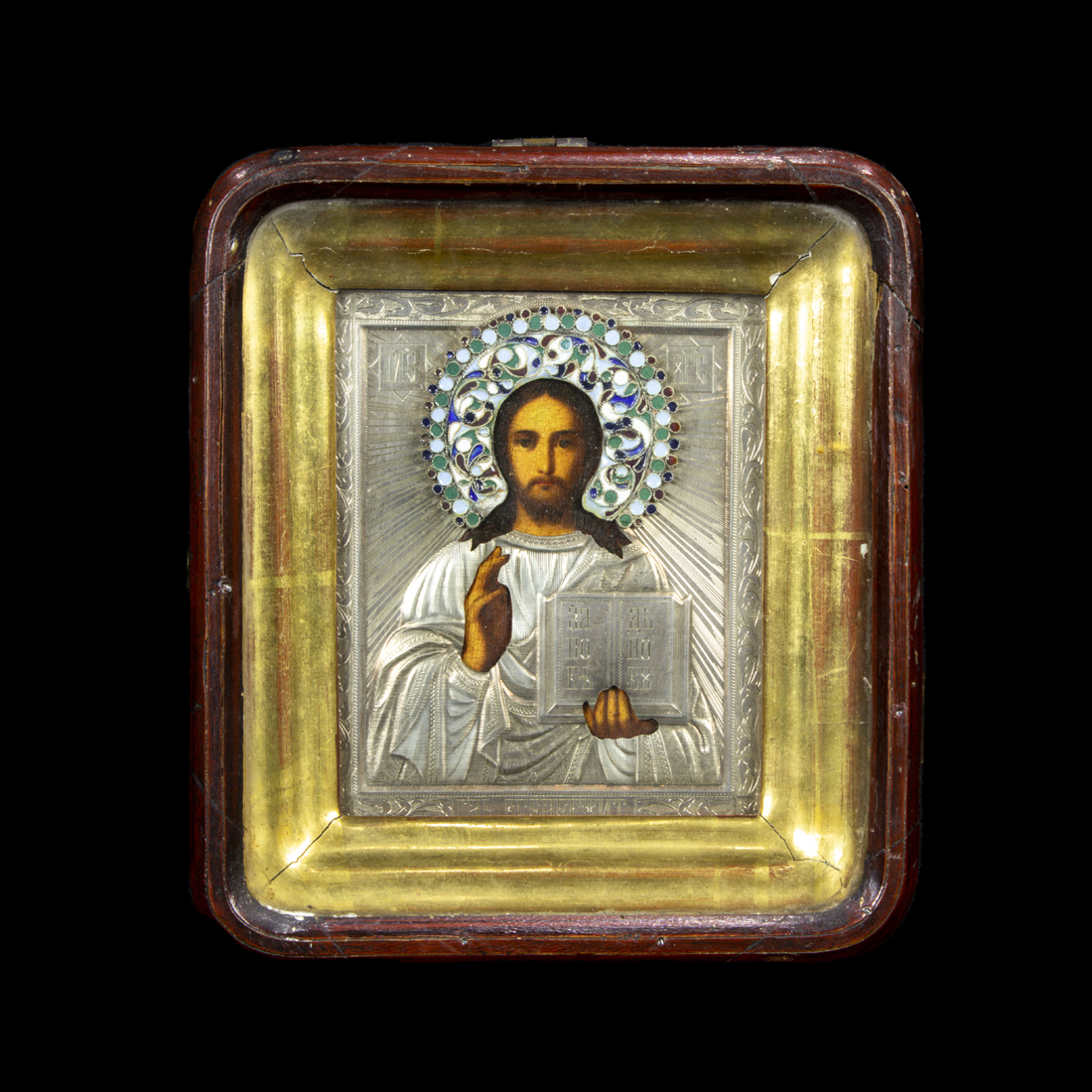 A RUSSIAN CLOISONNE ENAMEL SILVER