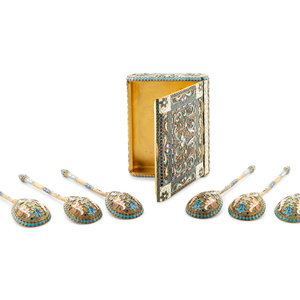 A Russian Enamel Set The Spoons