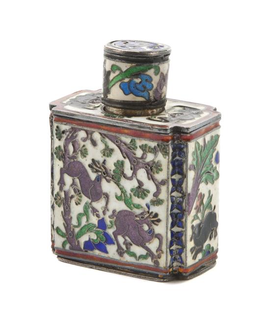 A Russian Enameled Silver Scent