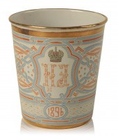 A RUSSIAN ENAMELLED BEAKER 'TH